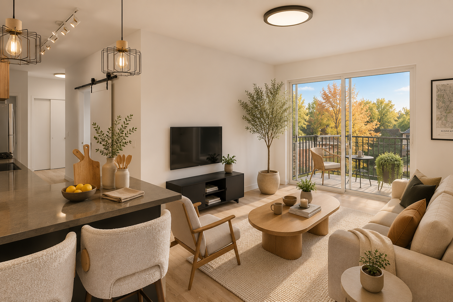 an apartment living room