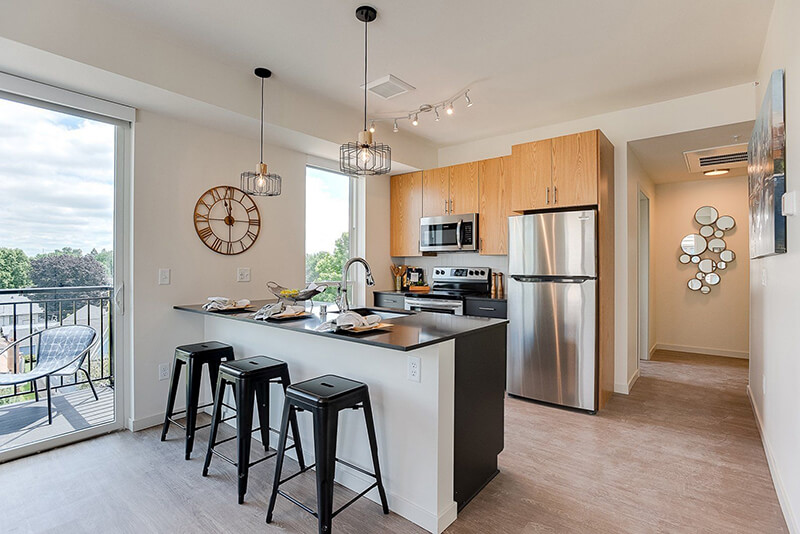 an apartment kitchen