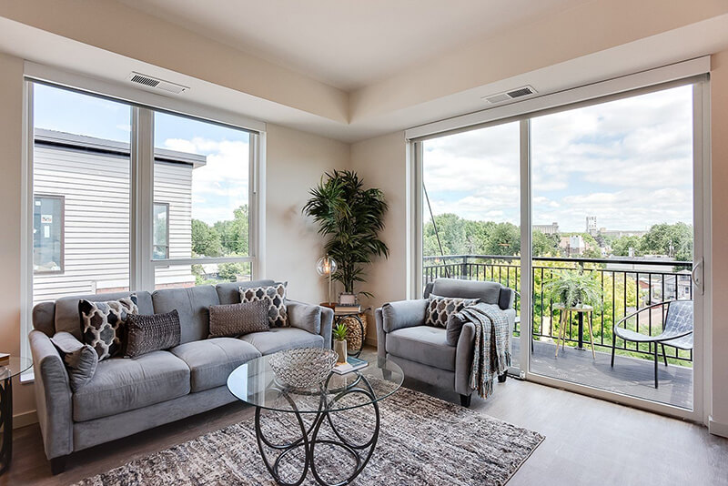 an apartment living room